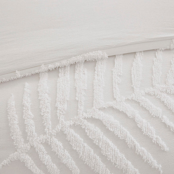 JLA Home Madison Park - 3 Tufted Cotton Chenille Palm Comforter Set — OEKO-TEX Soft Tropical Leaf Texture, Machine Washable 92 L x 104 W x 1.5H MP10-6222