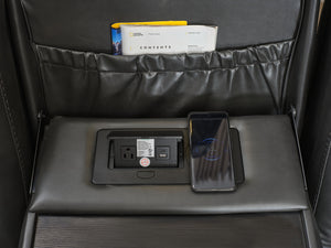 English Elm M071 Power Reclining Sectional Sofa with Bluetooth Speakers, LED Strips, USB Charger & Cupholders Grey W1805S00067