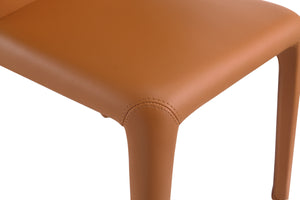 English Elm Conrad Upholstered Dining Chair with Metal Frame, Faux Leather Tweed Finish, Contoured Comfort Brown B365P397798