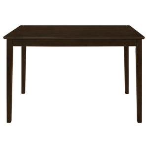 English Elm Arvin Cappuccino 5 Piece Dining Set with Bench, Tapered Legs, Faux Leather Seats, Modern Oak Finish B062P337752