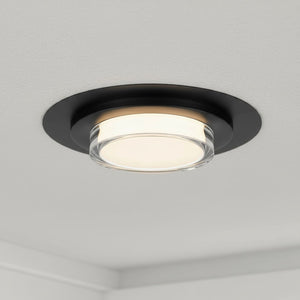 English Elm 16 Inch Square Led Flush Mount Ceiling Light with Acrylic Diffuser for Modern Interiors Black B370P400757