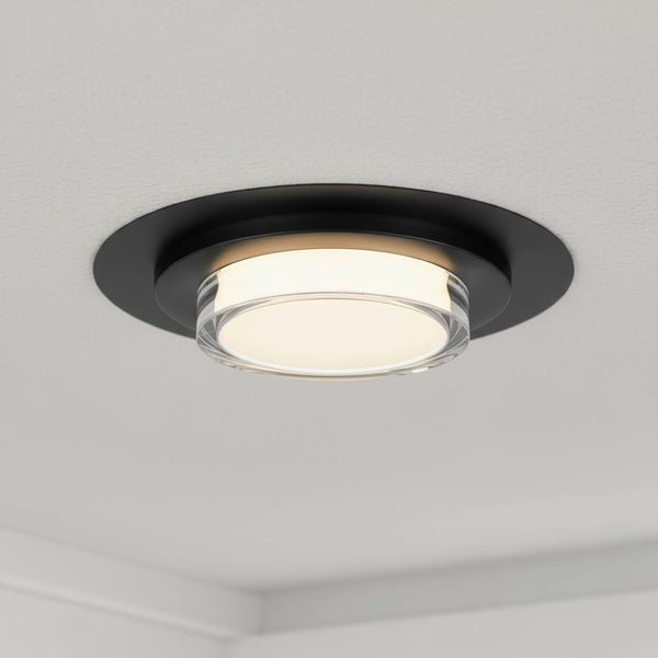 English Elm 16 Inch Square Led Flush Mount Ceiling Light with Acrylic Diffuser for Modern Interiors Black B370P400757