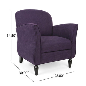 English Elm Christopher Knight Home® - CHAIR modern fabric lounge seat with compact 28.5x28.25x20.75 in dimensions, cozy supportive design Purple 63566.00PLETWD