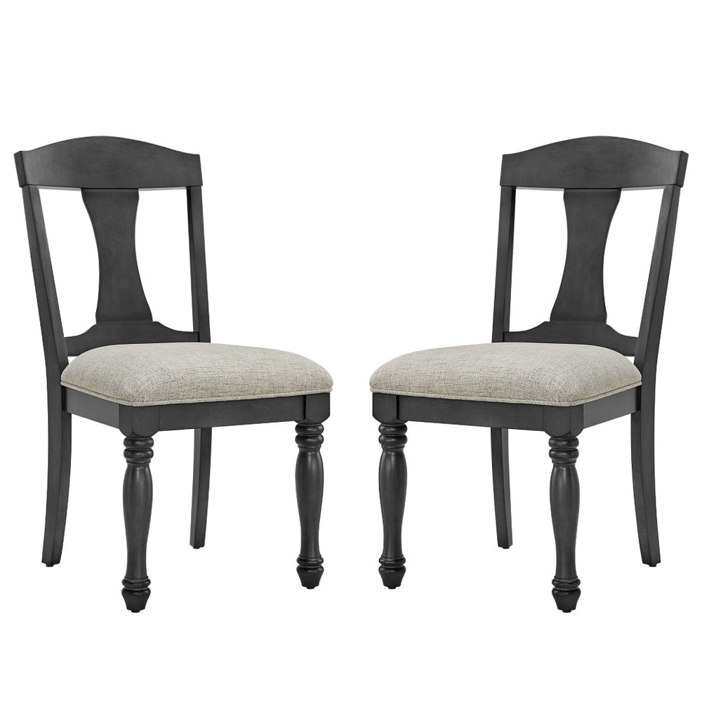 English Elm Wooden Frame Upholstered Dining Chairs Set Of 2 - Retro Mid-Century Design For Stylish Spaces W2582P205329-GIGA