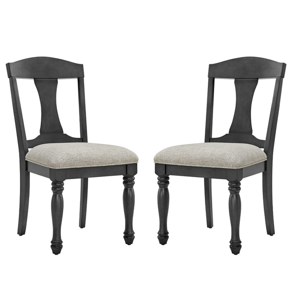English Elm Wooden Frame Upholstered Dining Chairs Set Of 2 - Retro Mid-Century Design For Stylish Spaces W2582P205329-GIGA