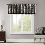 Madison Park Aubrey Traditional Jacquard Window Valance MP41-1606 Black