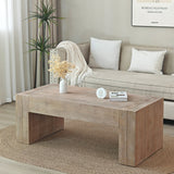 Rustic Wood Coffee Table | Natural Living Room Tea Table, 49.4 x 23.8in