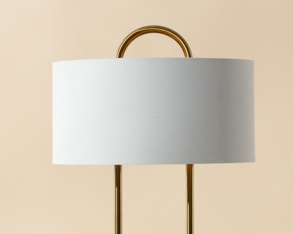 Sunpan KEZNA Table Lamp - Unique White Marble Base & Soft Matte Shade for Modern Elegance in Any Space 109264
