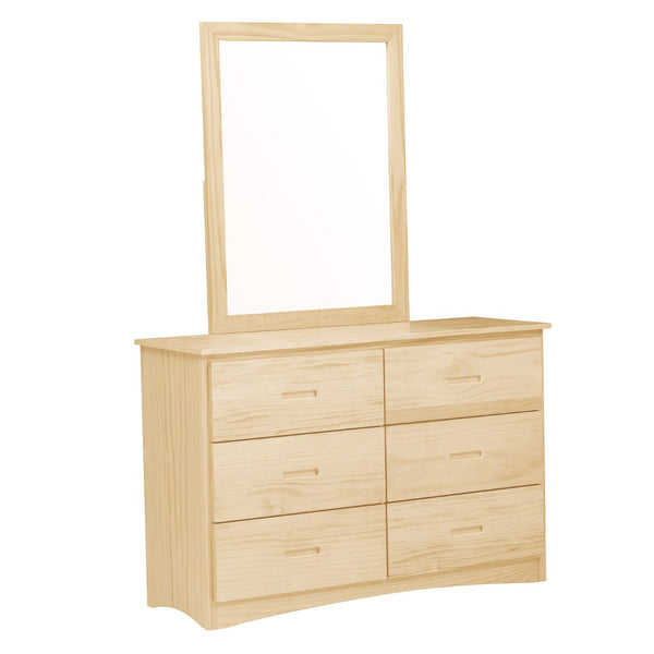 English Elm Transitional Six Drawer Pine Wood Dresser Compact Bedroom Storage Streamlined Design B011P473682