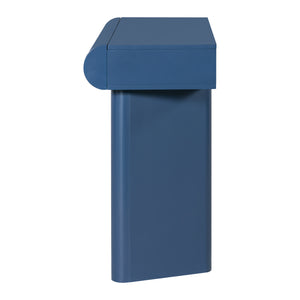 English Elm U_Style 47.6" Modern High-Gloss Entryway Table with Curved Drawers, Geometric Legs & Storage Navy Blue N711P285757V