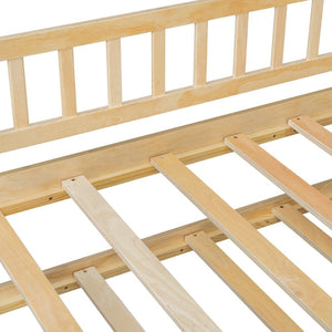 English Elm Twin House Bed with Trundle Solid Pine Frame Walnut Kids Bedroom Sleepover N708P357115N