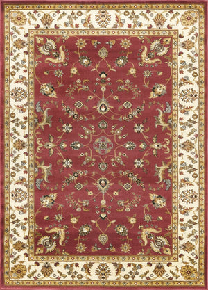 English Elm Classic Traditional All-over Pattern Area Rug in Deep Red for Living and Dining Rooms B186P452255