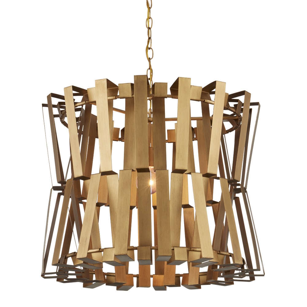 Chaconne Brass Chandelier - Elegant Modern Lighting Fixture with Handcrafted Wrought Iron Design