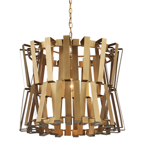 Chaconne Brass Chandelier - Elegant Modern Lighting Fixture with Handcrafted Wrought Iron Design
