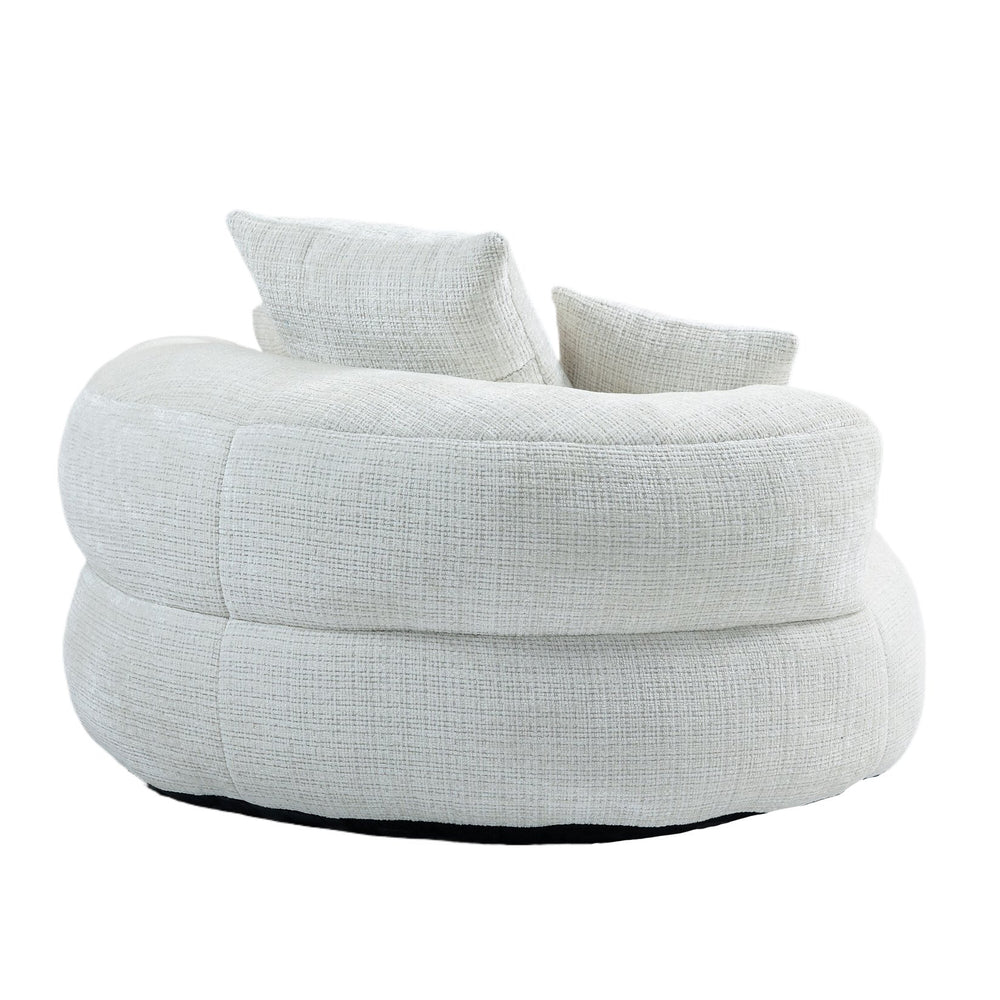 English Elm Lazy Sofa Oversized Ergonomic Bean Bag Lounger with High Wrap Back, Plush Chenille Foam Comfort for Living Room, Bedroom, Office Beige W395P252048
