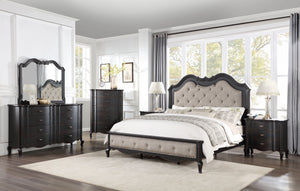 English Elm Antique Elegant 3-Drawer Nightstand with Dovetail Drawers, Felt-Lined Top, Full-Extension Glides Antique Black B062P215400