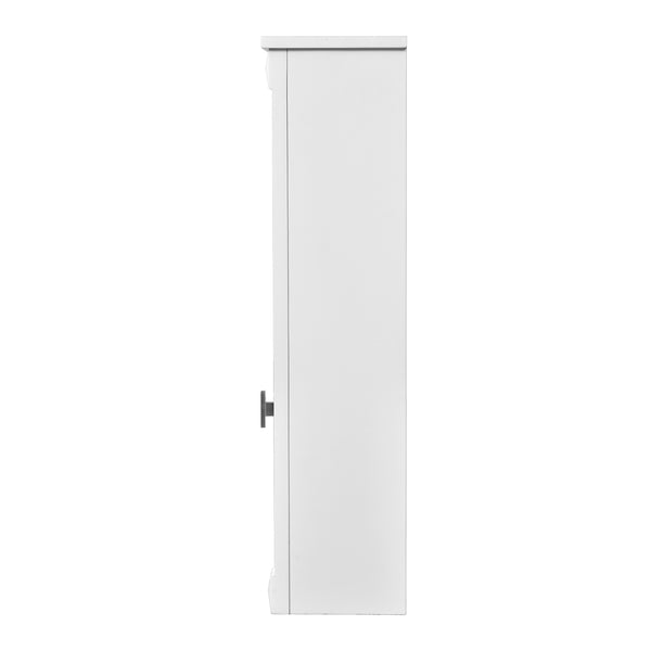 English Elm Bathroom Wall Cabinet with Mirror and 5 Shelves — Wall-Mounted Medicine Cabinet, Modern Storage Solution White N710P252503K