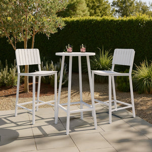 Zuo Modern Ren Bar Table White - Stylish Powdercoated Aluminum Design For Outdoor Use, Events & Hospitality White Aluminum 704150-zuo-modern