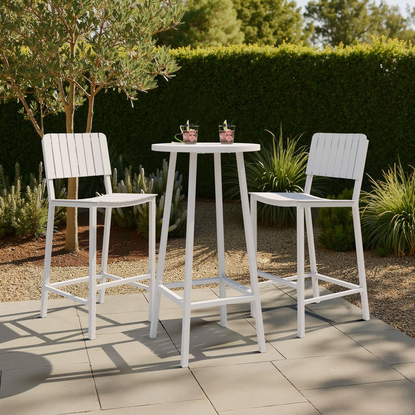 Zuo Modern Ren Bar Table White - Stylish Powdercoated Aluminum Design For Outdoor Use, Events & Hospitality White Aluminum 704150-zuo-modern
