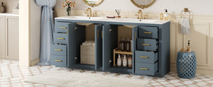 English Elm 72'' Bathroom Vanity With Ceramic Sink - Stylish Freestanding Set, Solid Wood Frame, Ample Storage & Modern Design N710SS00015C