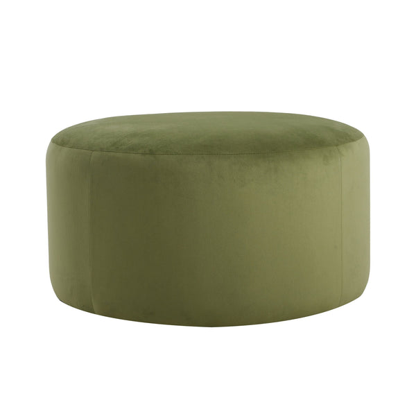English Elm Christopher Knight Home® - Velvet Round Ottoman Olive Green — Plush Velvet Upholstery, 30" Diameter, Versatile Seat & Accent Table N757P181733O