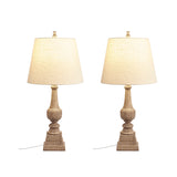 Martha Stewart Provencal MT Lily Pond 29"H Resin Table Lamp Set of 2 MT153-0073 Reclaimed Grey