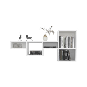 English Elm Shelf Engineered Wood 7-Tier Organizer 22" H x 47.2" W Slim Profile for Books, Office & Decor White 36.61 L x 11.02 W x 4.33 H B097P250905