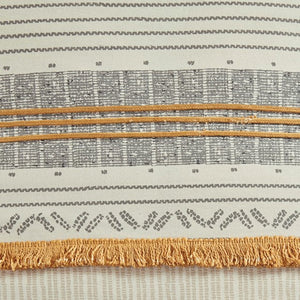 English Elm Full/Queen Cody 3 Piece Cotton Duvet Cover Set with Grey & Yellow Stripes, Pompoms, OEKO-TEX Safety B035129130