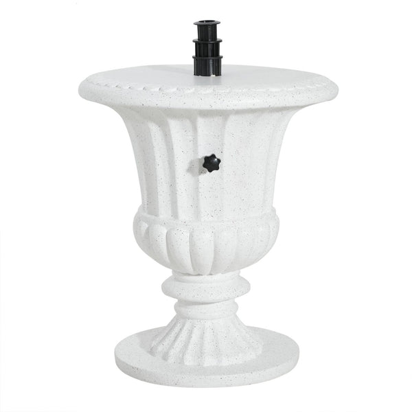 English Elm Adela Outdoor Mgo Umbrella Base Side Table with Marble Finish Weatherproof Patio N775P385414W