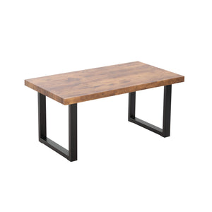 English Elm MDF Walnut Coffee Table with Metal Legs — Versatile Small Sofa & Outdoor Tea Table, Durable Design W1718P362671