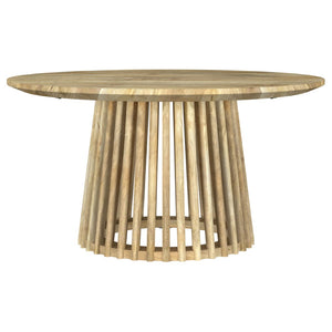 English Elm Diana Solid Mango Wood Round Coffee and End Table Set with Slatted Bases B062S01679