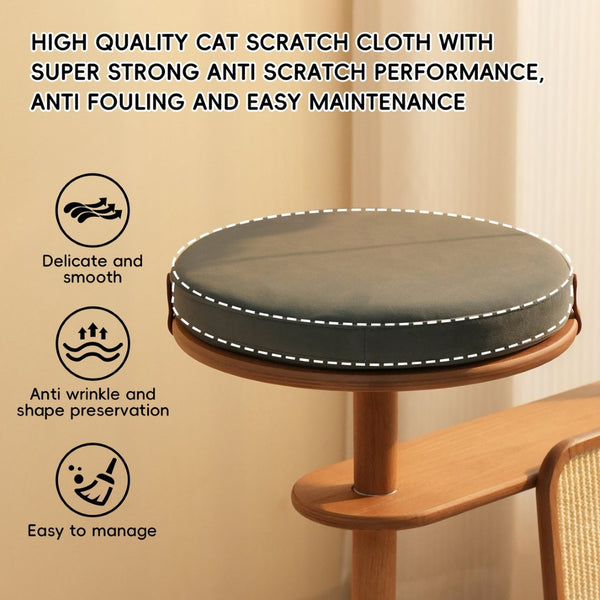 English Elm Geometric Cat Tower Oak Veneer Rubberwood Sisal Chenille Acrylic Pod Modern Home W3136P445672