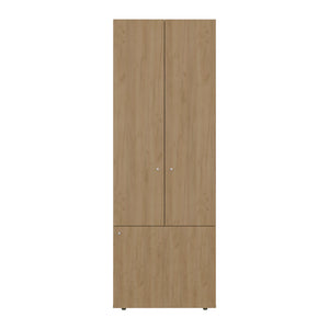English Elm Soham Closet System Duo Macadamia Beige - 3-Door Engineered Wood Organizer with 5 Adjustable Shelves Durable Elegance B092P360639