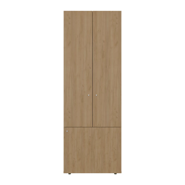 English Elm Soham Closet System Duo Macadamia Beige – 3-Door Engineered Wood Wardrobe with 5 Adjustable Shelves, Durable Stylish Storage B092P360639