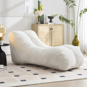 English Elm Creative Bean Bag Sofa Chair with Plush Superfiber Cover and Soft Foam Filling for Luxe Comfort White W1996P266258