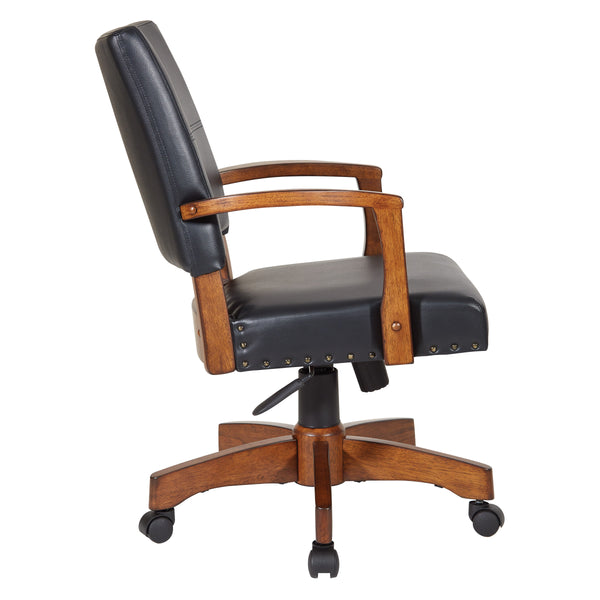 OSP Home Furnishings Deluxe Wood Bankers Chair Black