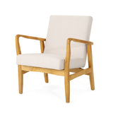 Christopher Knight Home® - Noble House - Perseus Mid Century Modern Fabric Club Chair, Ivory