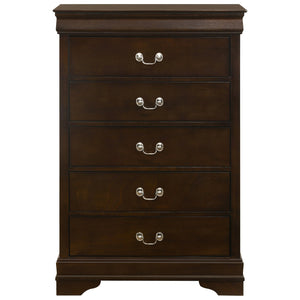 English Elm Bruno Cappuccino 5-Piece Eastern King Bedroom Set - Sleek Sleigh Bed Design With Ample Storage Solutions B062S00907