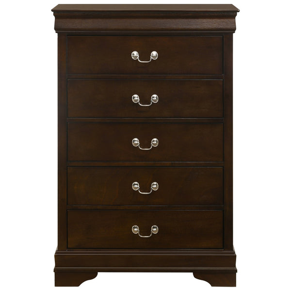 English Elm Bruno Cappuccino 5-Piece Eastern King Bedroom Set - Sleek Sleigh Bed Design With Ample Storage Solutions B062S00907
