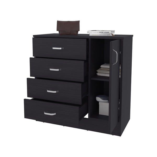 English Elm FM Tolleson 3-Door Tall Wardrobe Cabinet with Full-Length Rod, 4 Shelves, Scratch-Resistant Finish Wenge 36.61 L x 24.8 W x 7.09 H B128P361095