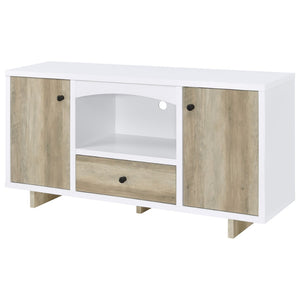 English Elm Yesler Two-tone Media Credenza with Open Shelf and Concealed Cabinet Storage B062P441083