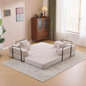 English Elm Floor Couch, Comfy Convertible Sofa Bed With Armrest, Corduroy Fabric, Perfect For Small Spaces! W3723P345007