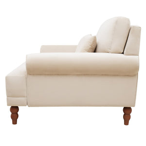 English Elm Mirod Oversized Polyester Accent Chair with Column Legs and Ergonomic Lumbar Support Beige N760S0000028B