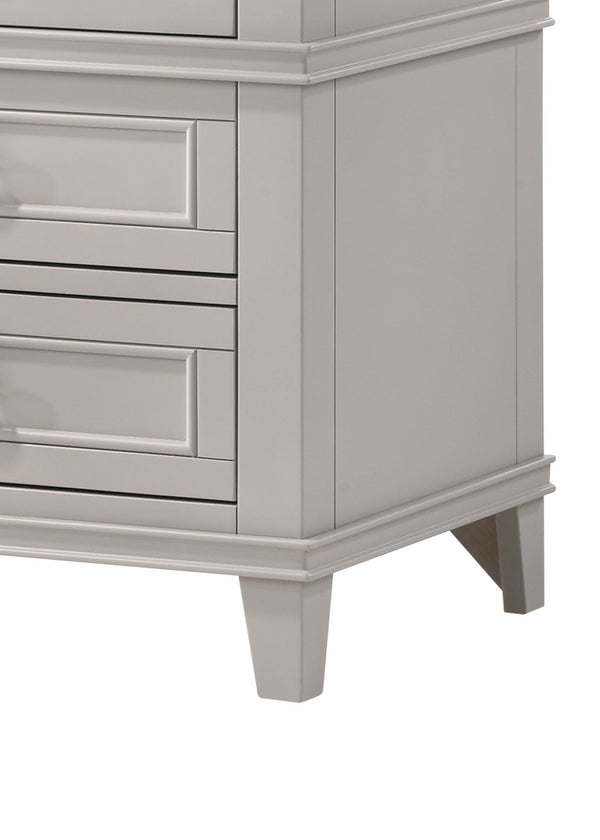 English Elm 3 Solid Wood Nightstand with USB Charging Port and Three Storage Drawers, Custom Hardware Appeal Gray 24.75 L x 19.75 W x 29.75 H B2699P236720