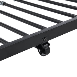 English Elm Twin Twin Over Twin Metal Bunk Bed with Trundle Black - Space-Saving, Sturdy Steel Frame, Quiet Stairs W2297P293753