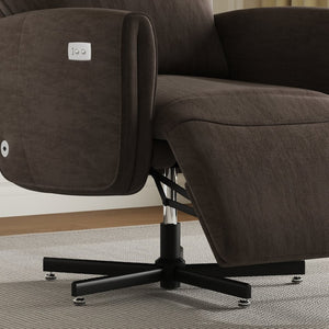 English Elm Power Swivel Velvet Recliner with Usb Charging for Living Room or Home Office Brown W3568P431989