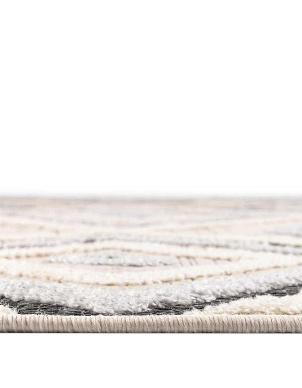 Unique Loom Arlo Hannah Machine Made Geometric Rug Sandy Beige, Gray/Beige/Black 9' 10" x 9' 10"