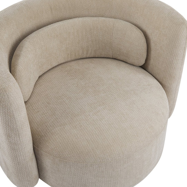 English Elm Christopher Knight Home® - Swivel Contemporary Accent Armchair with Lumbar Pillow, 360° Rotation, Metal Base Durability khaki 37.75 L x 33.75 W x 26.5 H N776P368491K
