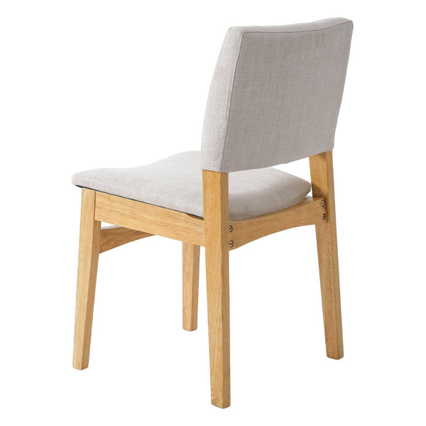 English Elm Upholstered Stackable Dining Chairs Linen Fabric Rubberwood Frame Rustic Set of 2 Natural N752P327193N
