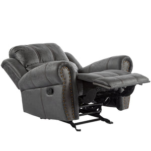 English Elm Christopher Knight Home® - 40.75" Wide Suede Manual Glider Recliner Chair with Rolled Arms, Microfiber Comfort & Infinite Positions Slate N763P264499E